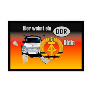 Bild von Ladreas Fußmatte Schmutzfangmatte - Hier wohnt ein DDR Oldie F321, 60x40