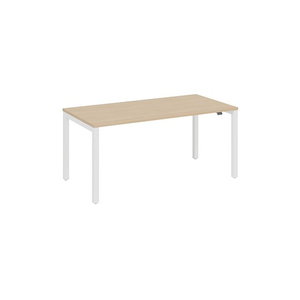 Bild von fm Catro Schreibtisch ahorn, verkehrsweiß rechteckig, 4-Fuß-Gestell weiß 160,0 x 80,0 cm