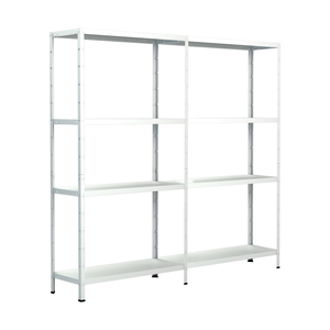 Bild von SCHULTE Regalwelt Steck-Grundregal und Anbauregal 180 x 160 x 35 cm | 8 Böden | weiß | Tragkraft 340 kg