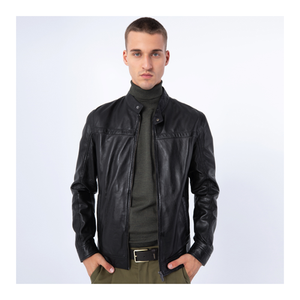 Bild von Elegant und zeitlos: Die Wittchen Schwarze Klassische Herrenjacke aus Leder
