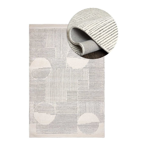Bild von Mazovia Designteppich Wollteppich Japandi, Handwebteppich Naturprodukt Wolle, 160 x 230 cm