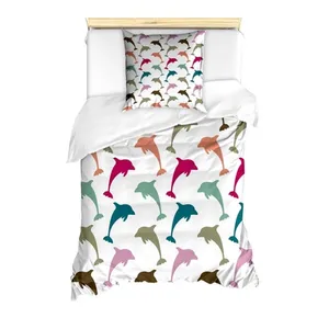 Bild von ABAKUHAUS Meerestiere Bettbezug Set – Bunte Delphin-Kunst für Allergiker