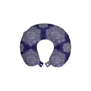 Bild von ABAKUHAUS Ethnisch Reisekissen Nackenstütze – Floral Round Retro Ornament