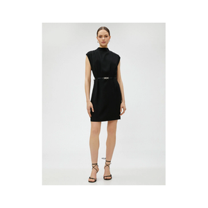 Bild von Koton Drapiertes Kurzes Kleid Mit Stehkragen für Damen