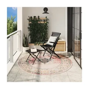 Bild von vidaXL Teppich ARBIZU Indoor und Outdoor Vintage-Design Ø 200 cm