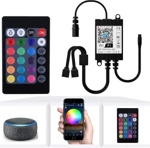 Bild von Miwatt LED Streifen mit WLAN und Y-Adapter, App gesteuert, kompatibel mit Alexa und Android/iOS, dimmbar und musiksteuerbar