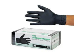 Bild von Nitrilhandschuhe Schwarz Größe M, 100 Stück, puderfrei und latexfrei